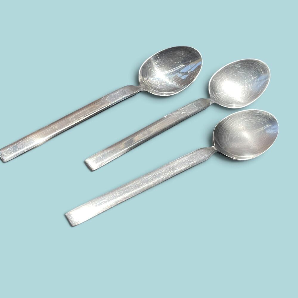Cambridge Suttan Set Of 3 Oval Soup Spoons Replacement Flatware Stainless Steel